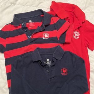 Three (3) Primrose Dennis Uniform Polos Size YXS (5-6)